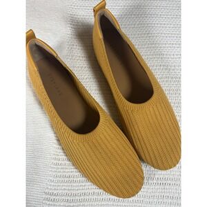Everlane The Day Glove Flats in Re-Knit Woven Ballet Stretch‎ Mustard Yellow 8.5